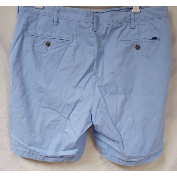 Nautica Mens 40 Blue The Deck Classic Fit Flat Front Chino Khaki Shorts - Picture 6 of 13